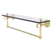  Pacific Grove Collection 22'' Glass Shelf with Towel Bar and Twisted Accents in Satin Brass, 22'' W x 5-1/8'' D x 6-3/8'' H