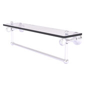  Pacific Grove Collection 22'' Glass Shelf with Towel Bar and Twisted Accents in Satin Chrome, 22'' W x 5-1/8'' D x 6-3/8'' H