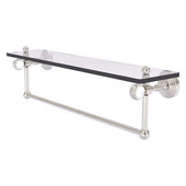 Pacific Grove Collection 22'' Glass Shelf with Towel Bar and Twisted Accents in Satin Nickel, 22'' W x 5-1/8'' D x 6-3/8'' H