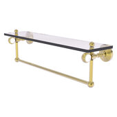  Pacific Grove Collection 22'' Glass Shelf with Towel Bar and Twisted Accents in Unlacquered Brass, 22'' W x 5-1/8'' D x 6-3/8'' H