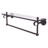  Pacific Grove Collection 22'' Glass Shelf with Towel Bar and Twisted Accents in Venetian Bronze, 22'' W x 5-1/8'' D x 6-3/8'' H
