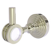  Pacific Grove Collection Robe Hook with Dotted Accents in Polished Nickel, 2-1/4'' Diameter x 4'' D x 3-1/8'' H