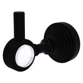  Pacific Grove Collection Robe Hook with Grooved Accents in Matte Black, 2-1/4'' Diameter x 4'' D x 3-1/8'' H