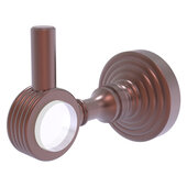  Pacific Grove Collection Robe Hook with Grooved Accents in Antique Copper, 2-1/4'' Diameter x 4'' D x 3-1/8'' H