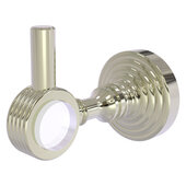  Pacific Grove Collection Robe Hook with Grooved Accents in Polished Nickel, 2-1/4'' Diameter x 4'' D x 3-1/8'' H