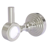  Pacific Grove Collection Robe Hook with Grooved Accents in Satin Nickel, 2-1/4'' Diameter x 4'' D x 3-1/8'' H