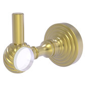 Pacific Grove Collection Robe Hook with Twisted Accents in Satin Brass, 2-1/4'' Diameter x 4'' D x 3-1/8'' H