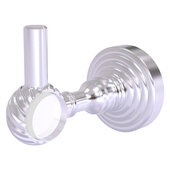  Pacific Grove Collection Robe Hook with Twisted Accents in Satin Chrome, 2-1/4'' Diameter x 4'' D x 3-1/8'' H