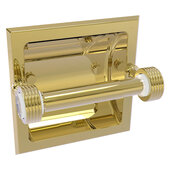  Pacific Grove Collection Recessed Toilet Paper Holder with Grooved Accents in Unlacquered Brass, 6-5/16'' W x 6-1/8'' D x 4-3/16'' H