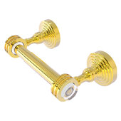 Pacific Grove Collection Two Post Toilet Paper Holder with Dotted Accents in Polished Brass, 7-11/16'' W x 2-3/16'' D x 4'' H