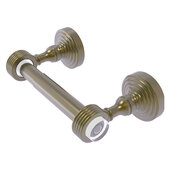 Pacific Grove Collection Two Post Toilet Paper Holder with Grooved Accents in Antique Brass, 7-11/16'' W x 2-3/16'' D x 4'' H