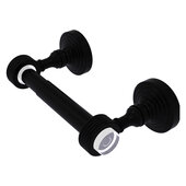  Pacific Grove Collection Two Post Toilet Paper Holder with Grooved Accents in Matte Black, 7-11/16'' W x 2-3/16'' D x 4'' H