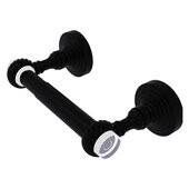  Pacific Grove Collection Two Post Toilet Paper Holder with Twisted Accents in Matte Black, 7-11/16'' W x 2-3/16'' D x 4'' H