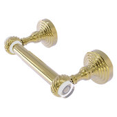  Pacific Grove Collection Two Post Toilet Paper Holder with Twisted Accents in Unlacquered Brass, 7-11/16'' W x 2-3/16'' D x 4'' H