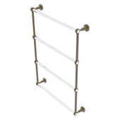  Pacific Grove Collection 4-Tier 24'' Ladder Towel Bar with Grooved Accents in Antique Brass, 26-3/16'' W x 4-11/16'' D x 35'' H