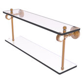  Pacific Grove Collection 22'' Two Tiered Glass Shelf with Dotted Accents in Brushed Bronze, 22'' W x 5-1/8'' D x 9-5/16'' H