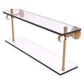  Pacific Grove Collection 22'' Two Tiered Glass Shelf with Twisted Accents in Brushed Bronze, 22'' W x 5-1/8'' D x 9-5/16'' H