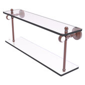  Pacific Grove Collection 22'' Two Tiered Glass Shelf with Twisted Accents in Antique Copper, 22'' W x 5-1/8'' D x 9-5/16'' H