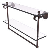  Pacific Grove Collection 22'' Double Glass Shelf with Towel Bar and Dotted Accents in Venetian Bronze, 22'' W x 5-1/8'' D x 13'' H