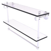 Pacific Grove Collection 22'' Double Glass Shelf with Towel Bar and Twisted Accents in Polished Chrome, 22'' W x 5-1/8'' D x 13'' H