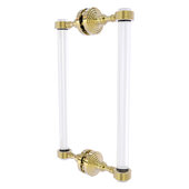  Pacific Grove Collection 12'' Back to Back Shower Door Pull with Grooved Accents in Unlacquered Brass, 8-11/16'' W x 2-3/16'' D x 13'' H