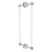  Pacific Grove Collection 18'' Back to Back Shower Door Pull with Grooved Accents in Satin Nickel, 8-11/16'' W x 2-3/16'' D x 19'' H