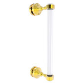  Pacific Grove Collection 12'' Single Side Shower Door Pull with Smooth Accent in Polished Brass, 5-3/16'' W x 2-3/16'' D x 13'' H