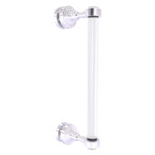  Pacific Grove Collection 12'' Single Side Shower Door Pull with Smooth Accent in Satin Chrome, 5-3/16'' W x 2-3/16'' D x 13'' H