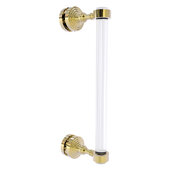  Pacific Grove Collection 12'' Single Side Shower Door Pull with Smooth Accent in Unlacquered Brass, 5-3/16'' W x 2-3/16'' D x 13'' H