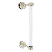  Pacific Grove Collection 12'' Single Side Shower Door Pull with Grooved Accents in Polished Nickel, 5-3/16'' W x 2-3/16'' D x 13'' H