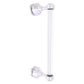  Pacific Grove Collection 12'' Single Side Shower Door Pull with Grooved Accents in Satin Chrome, 5-3/16'' W x 2-3/16'' D x 13'' H