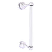  Pacific Grove Collection 12'' Single Side Shower Door Pull with Twisted Accents in Satin Chrome, 5-3/16'' W x 2-3/16'' D x 13'' H