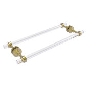  Pacific Grove Collection 18'' Back to Back Shower Door Towel Bar with Smooth Accent in Satin Brass, 22'' W x 8-11/16'' D x 2-3/16'' H