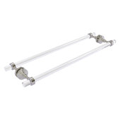  Pacific Grove Collection 24'' Back to Back Shower Door Towel Bar with Smooth Accent in Satin Nickel, 28'' W x 8-11/16'' D x 2-3/16'' H