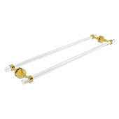  Pacific Grove Collection 30'' Back to Back Shower Door Towel Bar with Smooth Accent in Polished Brass, 34'' W x 8-11/16'' D x 2-3/16'' H