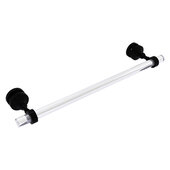  Pacific Grove Collection 18'' Shower Door Towel Bar with Smooth Accent in Matte Black, 22'' W x 5-3/16'' D x 2-3/16'' H