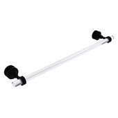  Pacific Grove Collection 24'' Shower Door Towel Bar with Smooth Accent in Matte Black, 28'' W x 5-3/16'' D x 2-3/16'' H