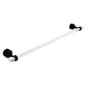  Pacific Grove Collection 30'' Shower Door Towel Bar with Smooth Accent in Matte Black, 34'' W x 5-3/16'' D x 2-3/16'' H