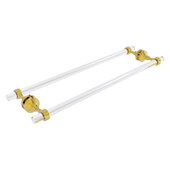  Pacific Grove Collection 24'' Back to Back Shower Door Towel Bar with Grooved Accents in Polished Brass, 28'' W x 8-11/16'' D x 2-3/16'' H