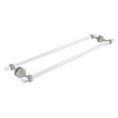  Pacific Grove Collection 30'' Back to Back Shower Door Towel Bar with Grooved Accents in Satin Nickel, 34'' W x 8-11/16'' D x 2-3/16'' H