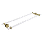  Pacific Grove Collection 30'' Back to Back Shower Door Towel Bar with Grooved Accents in Unlacquered Brass, 34'' W x 8-11/16'' D x 2-3/16'' H