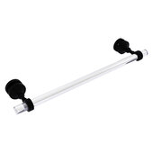  Pacific Grove Collection 18'' Shower Door Towel Bar with Grooved Accents in Matte Black, 22'' W x 5-3/16'' D x 2-3/16'' H