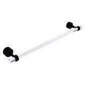  Pacific Grove Collection 24'' Shower Door Towel Bar with Grooved Accents in Matte Black, 28'' W x 5-3/16'' D x 2-3/16'' H