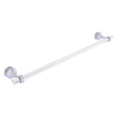  Pacific Grove Collection 30'' Shower Door Towel Bar with Grooved Accents in Satin Chrome, 34'' W x 5-3/16'' D x 2-3/16'' H