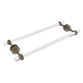  Pacific Grove Collection 18'' Back to Back Shower Door Towel Bar with Twisted Accents in Antique Brass, 22'' W x 8-11/16'' D x 2-3/16'' H