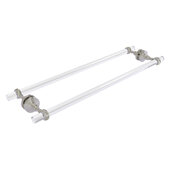  Pacific Grove Collection 24'' Back to Back Shower Door Towel Bar with Twisted Accents in Satin Nickel, 28'' W x 8-11/16'' D x 2-3/16'' H
