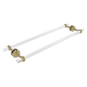  Pacific Grove Collection 24'' Back to Back Shower Door Towel Bar with Twisted Accents in Unlacquered Brass, 28'' W x 8-11/16'' D x 2-3/16'' H