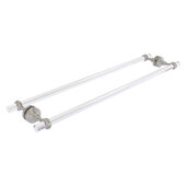  Pacific Grove Collection 30'' Back to Back Shower Door Towel Bar with Twisted Accents in Satin Nickel, 34'' W x 8-11/16'' D x 2-3/16'' H