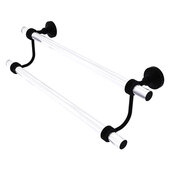  Pacific Grove Collection 18'' Double Towel Bar with Grooved Accents in Matte Black, 22'' W x 5-5/16'' D x 7-13/16'' H