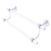  Pacific Grove Collection 18'' Double Towel Bar with Grooved Accents in Polished Chrome, 22'' W x 5-5/16'' D x 7-13/16'' H